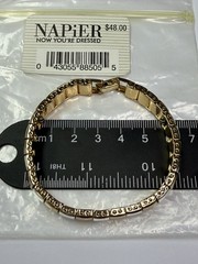 Vintage Napier Two Tone Link Bracelet 1990s 2000s New Old Stock NOS Tag 7.25″