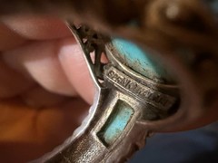 Vintage Sterling Silver 925 NK Thailand Turquoise Ring Size 6