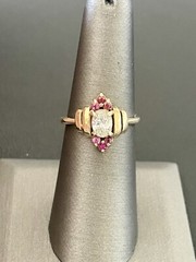 14k Yellow Gold Diamond And Ruby Ring (C33)