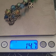 VINTAGE STERLING SILVER LOCK HAND FLOWER GEMSTONES BRACELET FITS 6.25IN 925