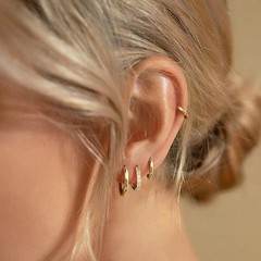 Gold Hoop Earrings for Women Trendy 14K Gold Plated Small Huggie Cartilage Hy…