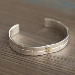 Extremely Popular, Best-Selling Silver 925 Gold Plated Eagle Sunburst Bangle