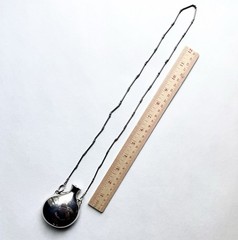 Ultra Rare Early Elsa Peretti Silver 71mm Open Bottle Necklace 1974 Tiffany & Co