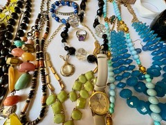 Estate Jewelry Lot Chunky Necklaces Earrings Wearable Rings Brooch VTG-now 45+
