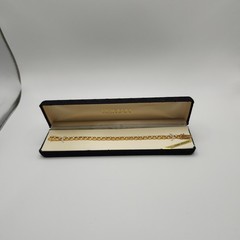 Vintage Roman Tennis Bracelet Cubic Zirconia Gold Plated Round Link 7″ NIB 836