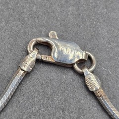 Vintage Sterling Silver Snake Chain Necklace 17″ 925 Italy AGI Minimalist Design
