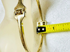 Gold Tone Clamp Bangle Bracelet Huge Rhinestone Focal b183