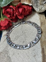 28. Vintage Sterling 925 Mariner Link Chain Bracelet 8 3/4″. 29.1g. Italy Unx