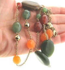 Chaps Ralph Lauren Necklace 33 in Faux Gemstone