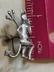 Vtg Sterling Silver Angel & Devil Whispering Screw back Earrings Good Evil 925.