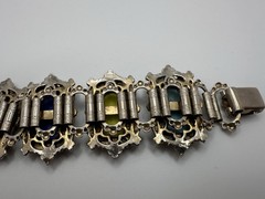 Antique Colored Tile Chain Boho Bracelet 6.5” X 4.5cm JB21