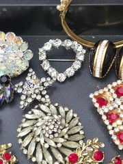 High End All Vintage Rhinestones Crystals Costume Jewelry Lot Signed
