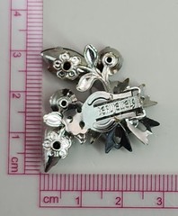 Vintage Beau Jewels Silver Tone Smoky & Clear Rhinestone Clip-On Earrings