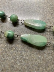 Vintage Aztec Necklace Green Imitation Jade 26 In Length Mexico READ DESCRIPTION