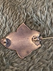 Antique Victorian Gold Front Sweetheart Brooch- Ivy Leaf Name, C-Clasp c.1890s