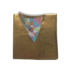 24kt Gold Glazed Porcelain 1980s Germany Hallmarked Rosenthal Brooch Modern Art