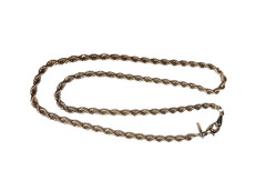 Vintage Revlon Rope Twisted Chain Necklace 18″ Silver Tone Costume 4mm Wide GUC