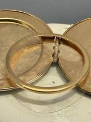 Vintage 1977 Avon Floralpoint Needlepoint Locket Compact Pendant Gold Tone 2″