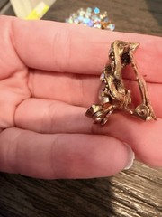 Vintage SELRO Selini Set Brooch + Earrings Parure AB Rhinestones Signed