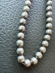 Vintage Sterling Silver Ball Bead Necklace Stamped Sterling