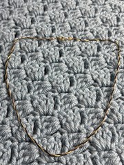 Vintage 80s Twisted Chain Necklace Goldtone Black Spring Ring Clasp 17 inches