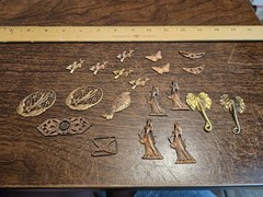 Lot Of 20 Mixed Fancy Pcs France Vintage 60s Brass Stampings Findings Jewelry