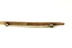 925 Sterling Silver Top Cubic Zirconia Vintage Bar Brooch 3.1 Grams (PEN5771)