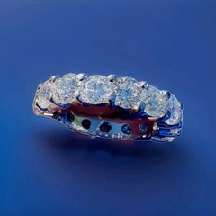 EARTH MINED DIAMOND 5 CARAT Deco Wedding BAND PLATINUM Eternity Anniversary RING