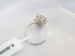 Designer Sterling Silver 925 Natural Mandarin Orange Garnet Ring Size 10