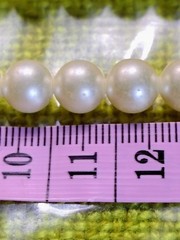 N500 Sterling Silver Clasp Faux Pearl Necklace 53g Ivory 9mm Vintage