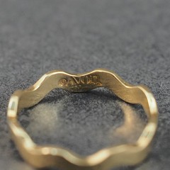 Avon Fashion Waves Ring 7.75 Silver Gold Two Tone Band Stackable Layer Vintage