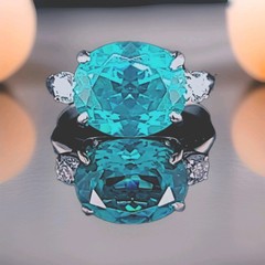 Vintage Platinum Engagement Ring 7.27ct. Blue Neon Tourmaline Oval Shape