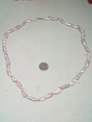 Vintage Natural Lavender Pearl Strand 32 In 33 Pearls White Gold Plated Clasp E1