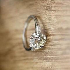 Lab Created Diamond Art Deco Round Cut Three-Stone 925 Silver Engagement Ring