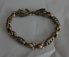 Vintage Style Brass Pure Copper Cool Dragon Head Statue Men Bracelet