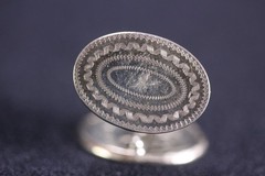 Antique PSM Phillip-Simons Co Belais 14K White-Gold-Front Cufflinks Oval Shape