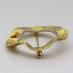 20K Yellow & White Gold .48 cttw Diamond Converted Vintage Brooch