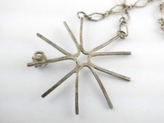Vintage Sterling Silver Pale Purple Sapphire Star Pendant Necklace 7.6g 24 Inch