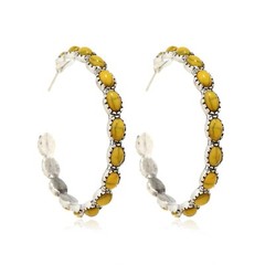Zinc Alloy Large Oval Vintage Hoop Bohemian Earrings