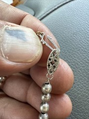 Vintage Sterling Silver Ball Bead Necklace Stamped Sterling