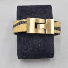 Leighelena Genuine STINGRAY Bracelet Gold tone Clasp 7″