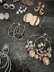 Lot of 70+ Pairs Vintage To Modern Earrings Pierced Clip-On Stud Loop