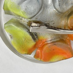 Vtg Lucite Acrylic Flower Brooch XL Pop Art Mod Translucent Statement Pin