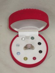 sterling silver gemstone ball ring 925 SE 8 polish balls size 7 interchangeable