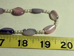 Vintage Pastel Beaded Necklace Faux Pearl Lavender Purple 19.5″ Acrylic Beads