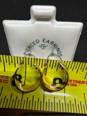Vintage Solid 14kt Gold Earwire Gold Plated Hoop Earrings 2.6g NOS