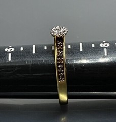 Womens Size 7 Ring Yellow Gold Plated Brown White Diamonds Engagement
