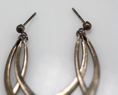 Vtg Earrings MARKED JCM 925 STERLING SILVER Pierced post Dangle tassels