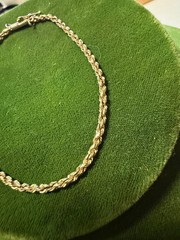 Vintage Italian SOLID 14KT Gold Stamped 7.5″ Bracelet 3.2 Grams New Old Stock