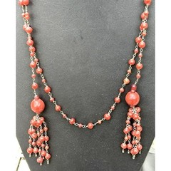 THREE VINTAGE ART GLASS FASHION NECKLACES FROM ESTATE SKY